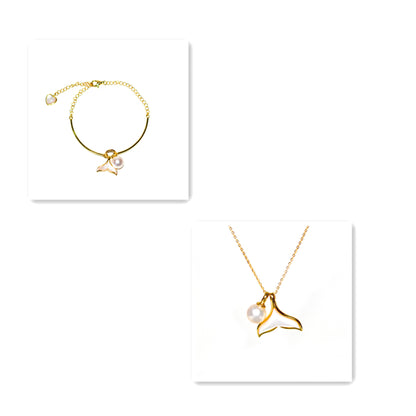 Luxury Pearl Necklace & Bracelet Gift Set – 925 Silver