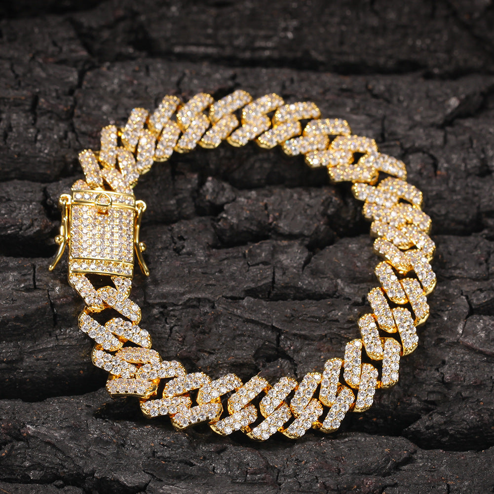 UNISEX Iced Out Butterfly Buckle Cuban Link Bracelet