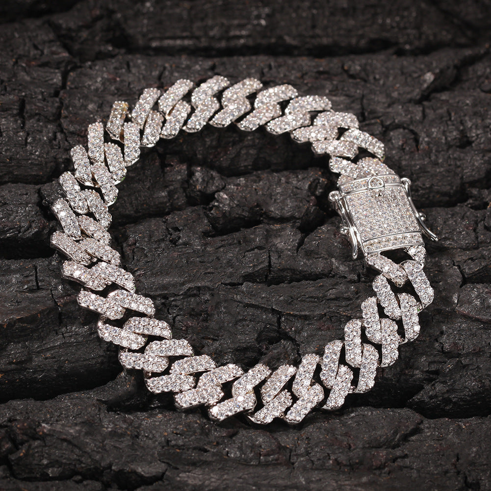 UNISEX Iced Out Butterfly Buckle Cuban Link Bracelet